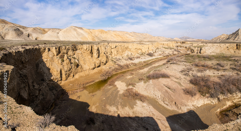 Naklejka premium Beautiful canyon in the city of Sangachaly. Azerbaijan.