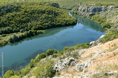 Cetina river canyon and Nutjak fortress, landscape