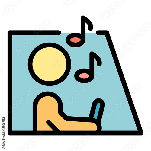 Careless person driving icon. Outline careless person driving vector icon color flat isolated
