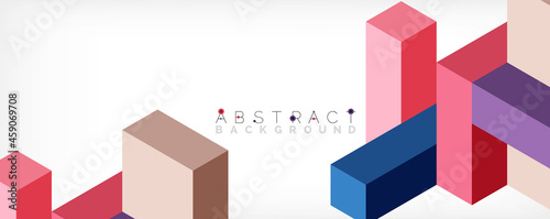 Abstract background. 3d cubes, cubic elements and blocks. Techno or business concept for wallpaper, banner, background, landing page