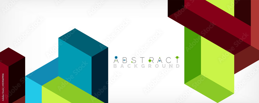 Abstract background. 3d cubes, cubic elements and blocks. Techno or business concept for wallpaper, banner, background, landing page Abstract background. 3d cubes, cubic elements and blocks. Techno or business concept for wallpaper, banner, background, landing page