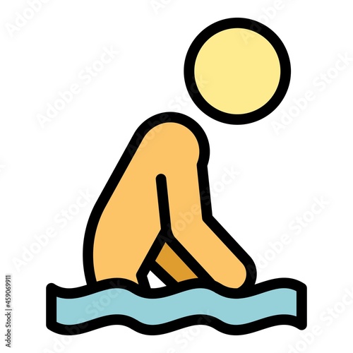 Careless swimming icon. Outline careless swimming vector icon color flat isolated