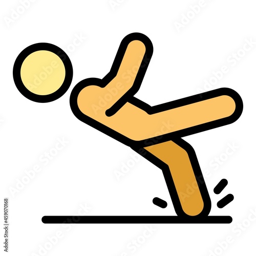 Accident person icon. Outline accident person vector icon color flat isolated