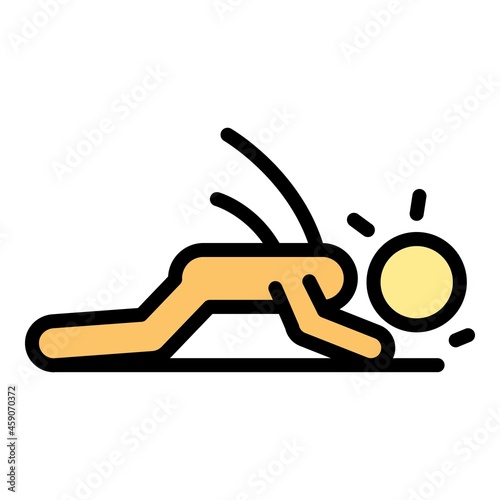 Careless person injury icon. Outline careless person injury vector icon color flat isolated