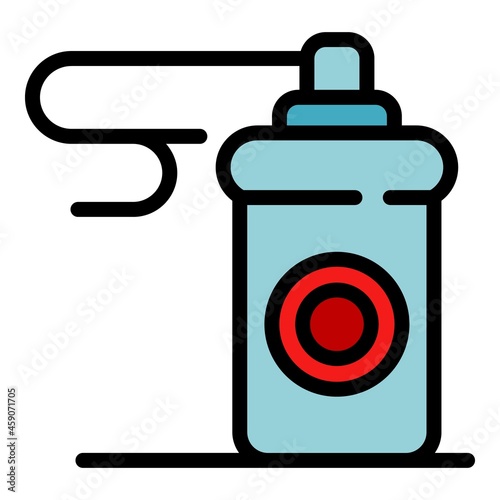 Paint spray bottle icon. Outline paint spray bottle vector icon color flat isolated