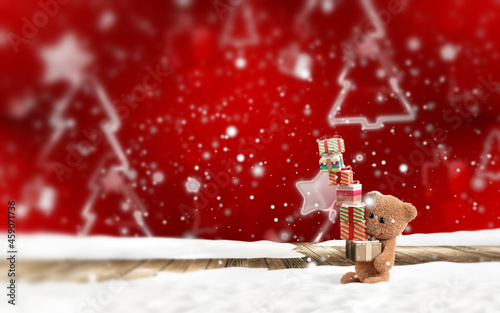 Christmas teddy bear with c...