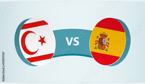 Northern Cyprus vs Spain, team sports competition concept.