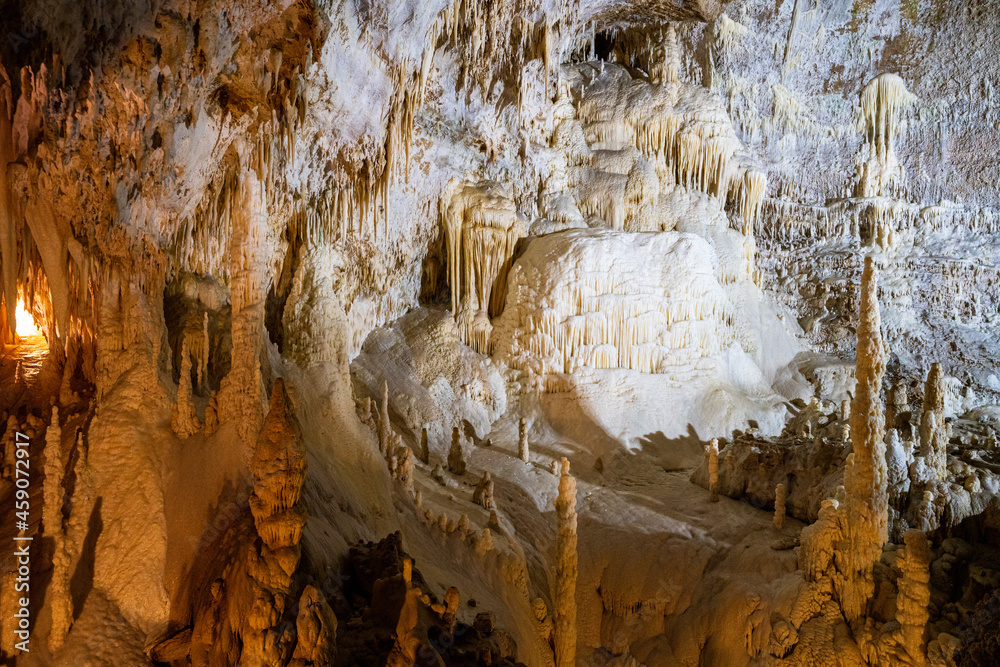 Underground krust cave in Marche Region, Italy. Frasassi Underground krust cave in Marche Region, Italy. Frasassi