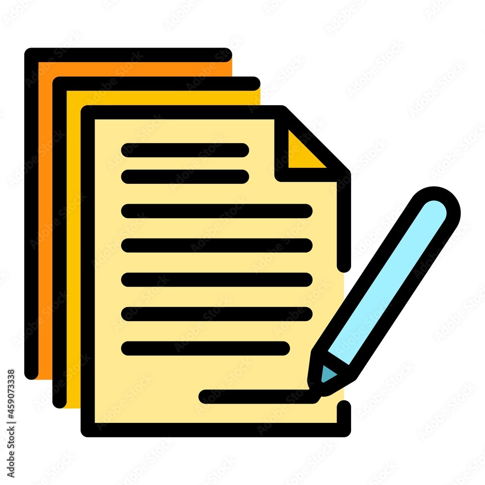 Writing dislike icon. Outline writing dislike vector icon color flat isolated Writing dislike icon. Outline writing dislike vector icon color flat isolated