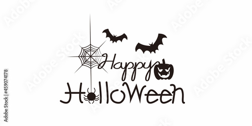 Halloween Calligraphy. Decorative halloween lettering. Happy halloween text for banner, graphic, background design. Vector illustration.