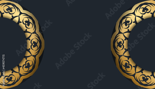 Congratulatory Brochure in black with Greek gold ornaments prepared for typography.