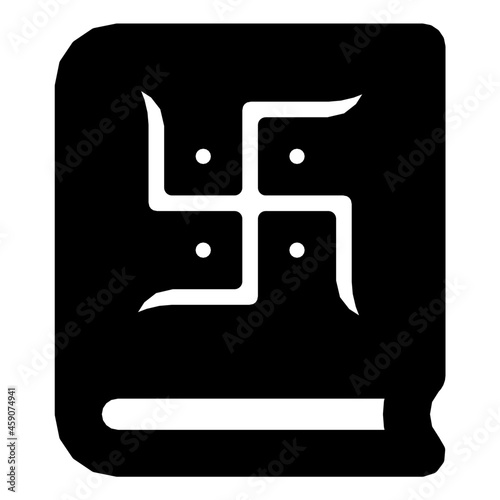 Chopda Pujan Book Glyph Icon Vector