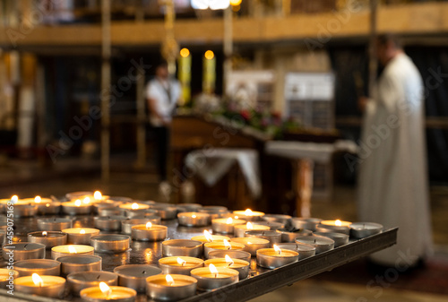 Candles in a greek catholic church