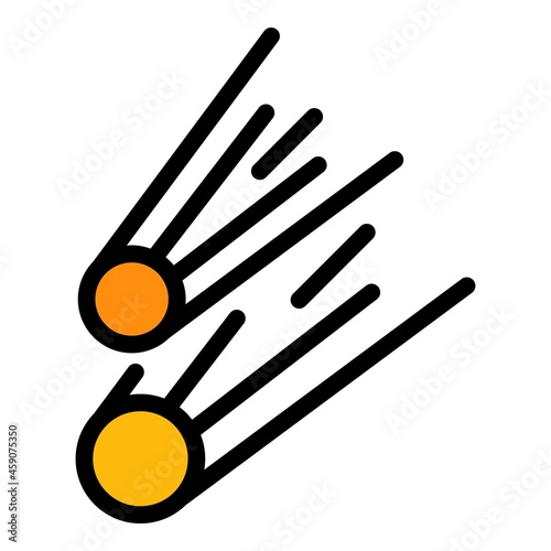 Astrology asteroid icon. Outline astrology asteroid vector icon color flat isolated