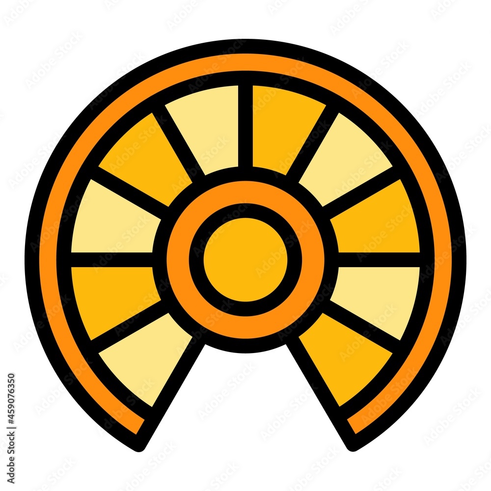 Fototapeta premium Wood circular staircase icon. Outline wood circular staircase vector icon color flat isolated