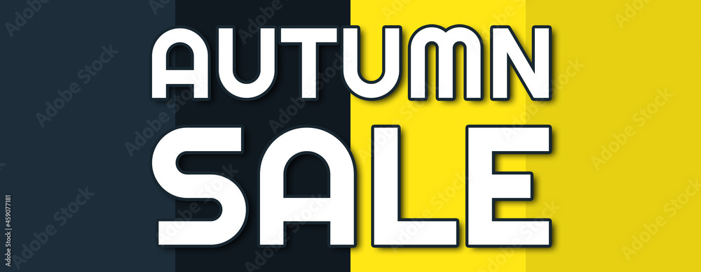 Autumn Sale - text written on contrasting multicolor background