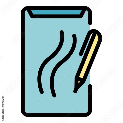 Mobile redesign icon. Outline mobile redesign vector icon color flat isolated