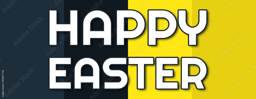 happy easter - text written on contrasting multicolor background happy easter - text written on contrasting multicolor background