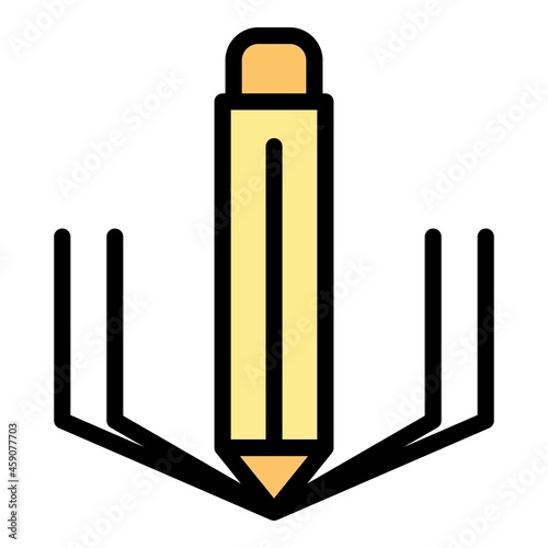 Pencil redesign icon. Outline pencil redesign vector icon color flat isolated