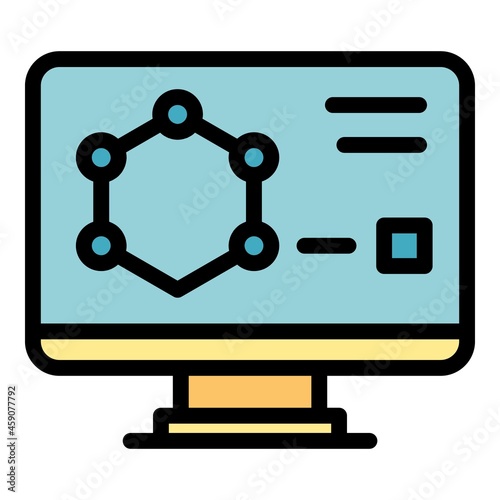 Screen redesign icon. Outline screen redesign vector icon color flat isolated