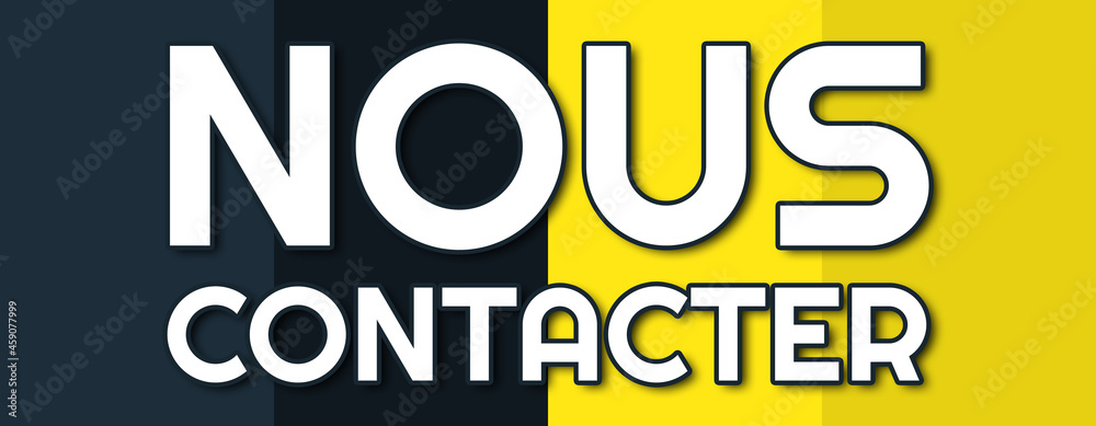 Nous Contacter - text written on contrasting multicolor background