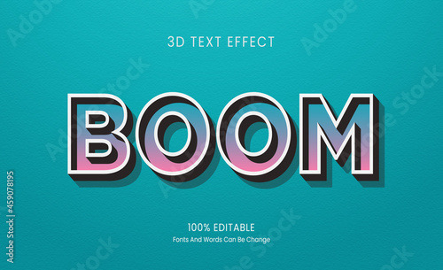Boom 3D Text Effect Free Editable vector