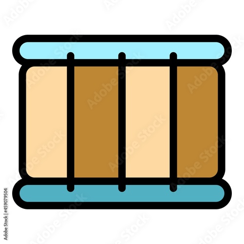 Concert drum icon. Outline concert drum vector icon color flat isolated