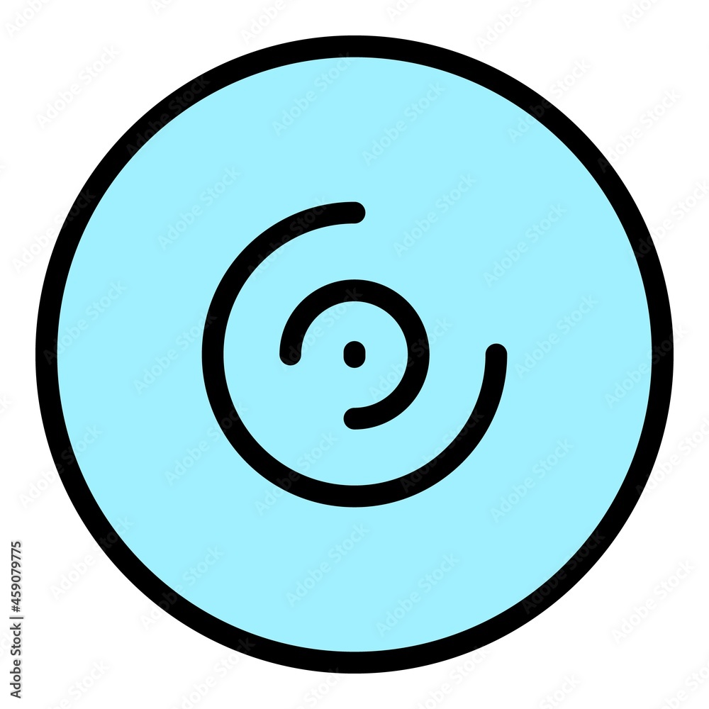 Drum plate icon. Outline drum plate vector icon color flat isolated Drum plate icon. Outline drum plate vector icon color flat isolated
