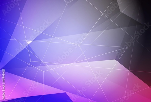 Dark Pink, Blue vector template with crystals, triangles.