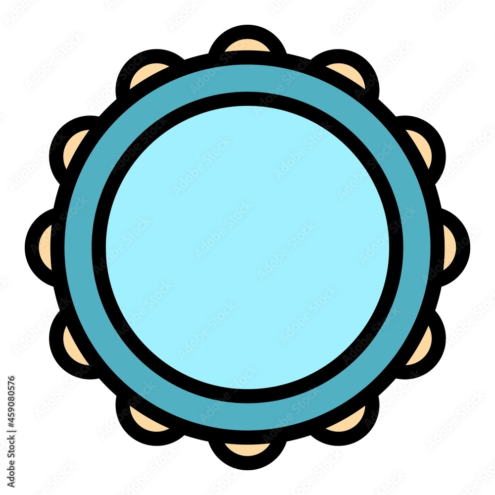 Drum art icon. Outline drum art vector icon color flat isolated