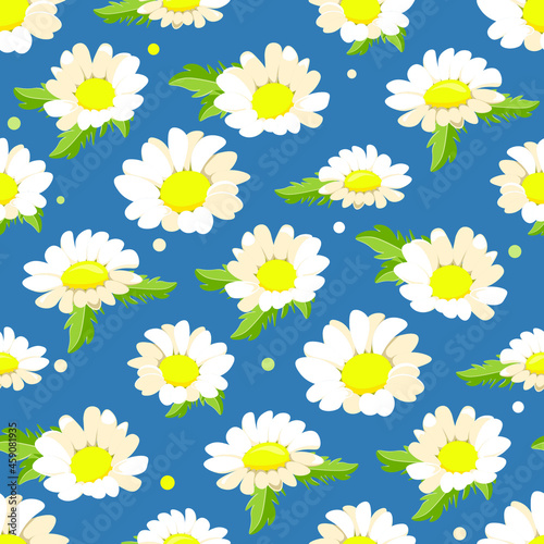 seamless pattern with camomiles