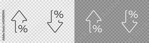 Fotografia Percent arrow isolated icon in line style