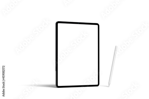 Tablet screen  mockup view on white backgrounds photo