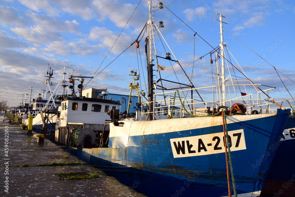 Wladyslawowo, sea port on the Baltic Sea, Shipyard, marina, fishing boat,