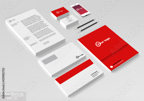 Business corporate identity template set. Vector mock up for office.