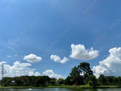 beautiful sky and clouds over the lake