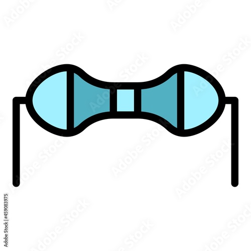 Dependent resistor icon. Outline dependent resistor vector icon color flat isolated