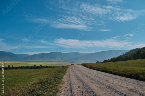 The road in Siberia to Belukha Mountain  