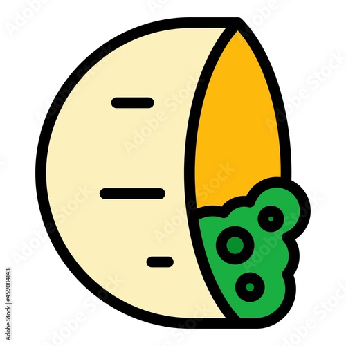Baking pita icon. Outline baking pita vector icon color flat isolated