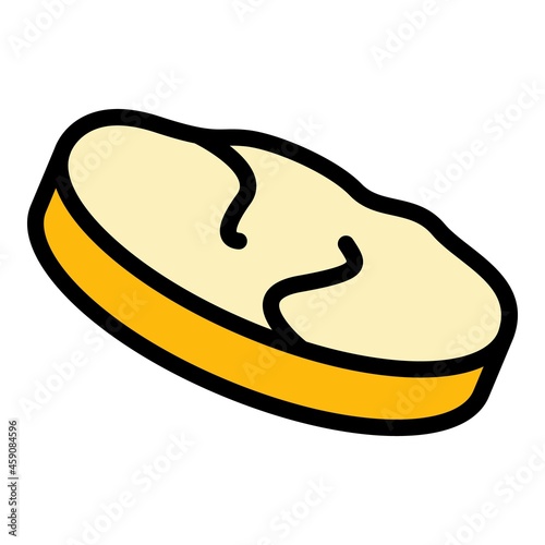 Organic pita bread icon. Outline organic pita bread vector icon color flat isolated