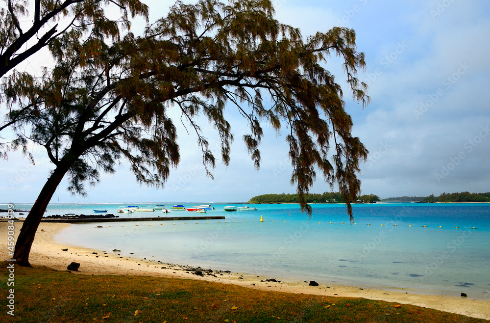 Quiet beach in Blue Bay, Mauritius, Africa