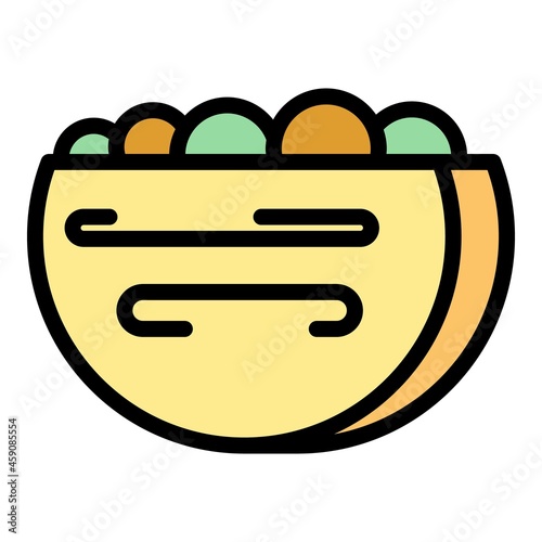 Falafel icon. Outline falafel vector icon color flat isolated
