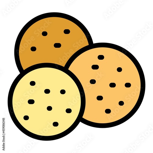 Grill falafel icon. Outline grill falafel vector icon color flat isolated