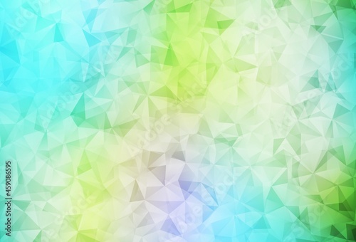 Light Blue, Yellow vector gradient triangles template.