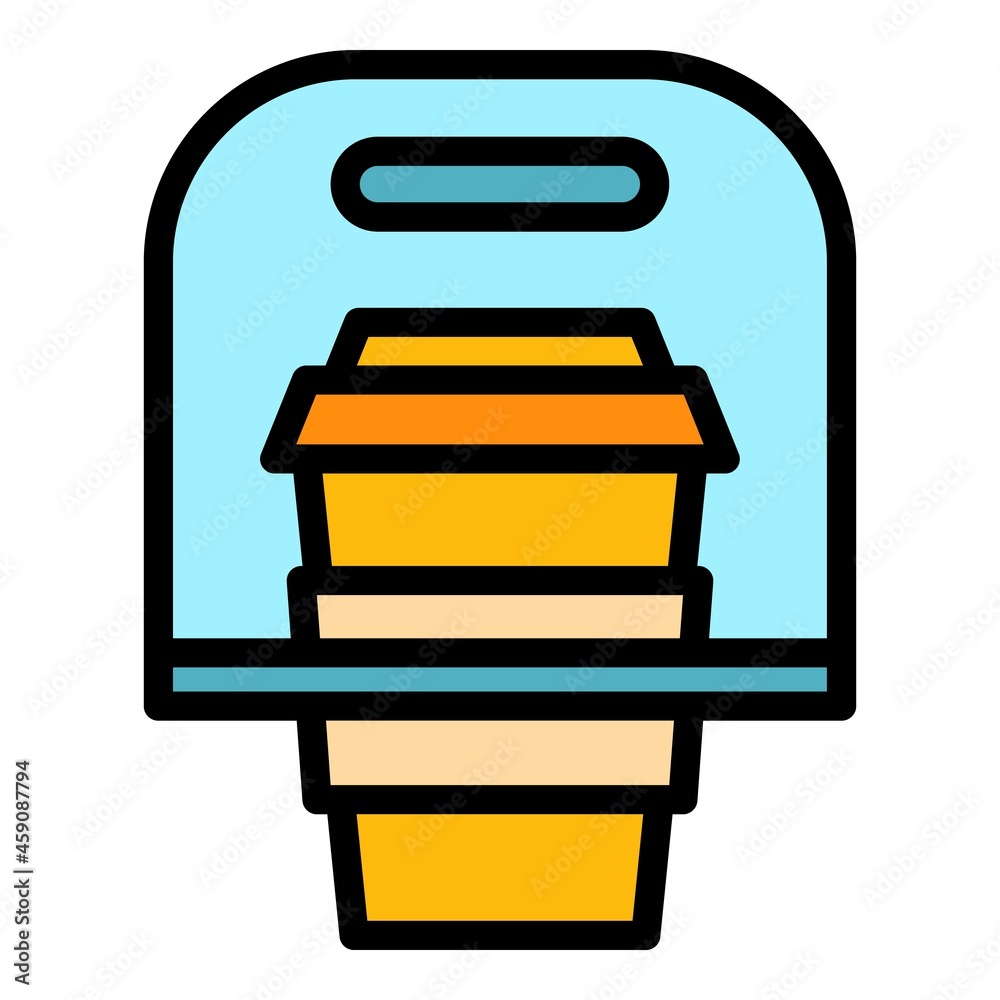 Coffee take away icon. Outline coffee take away vector icon color flat isolated Coffee take away icon. Outline coffee take away vector icon color flat isolated