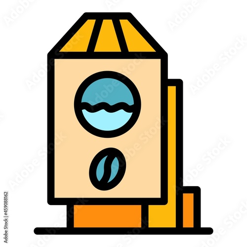 Decaf container icon. Outline decaf container vector icon color flat isolated