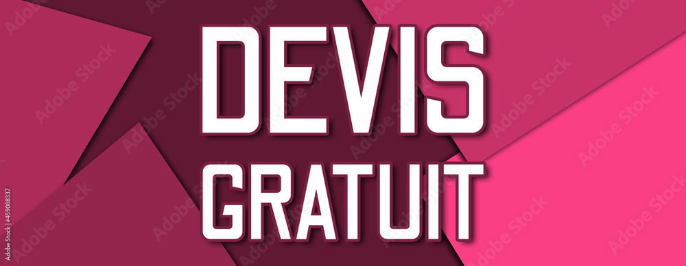 Devis Gratuit - text written on pink paper background
