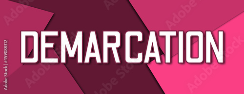 Fotografie Demarcation - text written on pink paper background