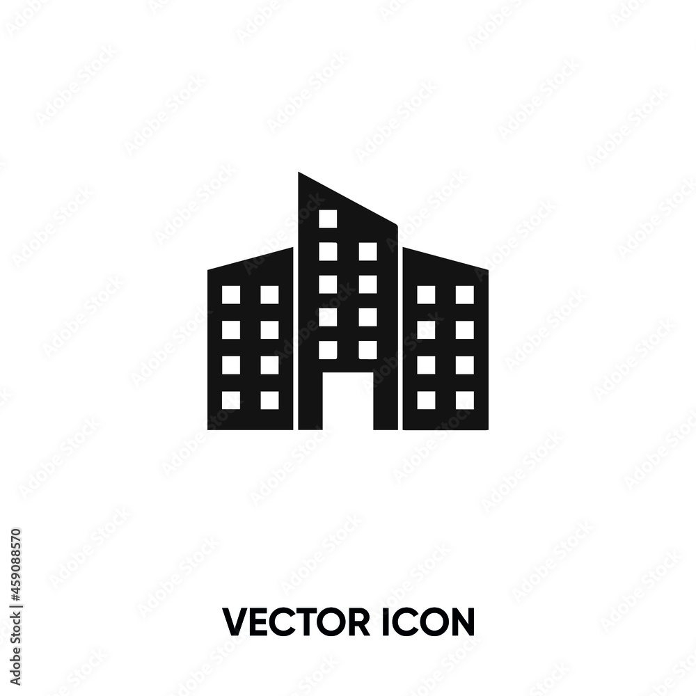 Office building vector icon. Modern, simple flat vector illustration for website or mobile app.Business center or finance center symbol, logo illustration. Pixel perfect vector graphics	