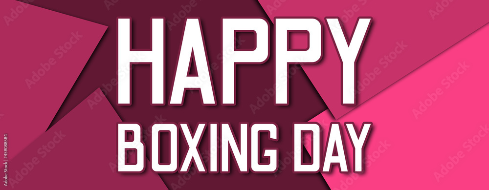 happy boxing day - text written on pink paper background